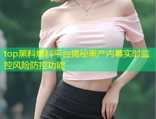 top黑料爆料平台揭秘黑产内幕实时监控风险防控功能  第1张